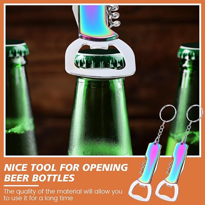 Ziliny 24 Pcs Bottle Opener Keychain Bulk Wine Bottle Beer Opener Keychain