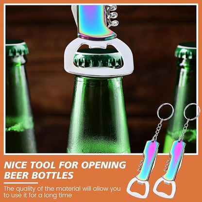 Ziliny 24 Pcs Bottle Opener Keychain Bulk Wine Bottle Beer Opener Keychain