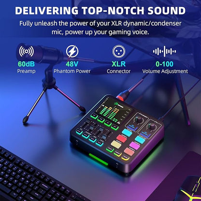 PUPGSIS Gaming Audio Mixer, Audio Interface