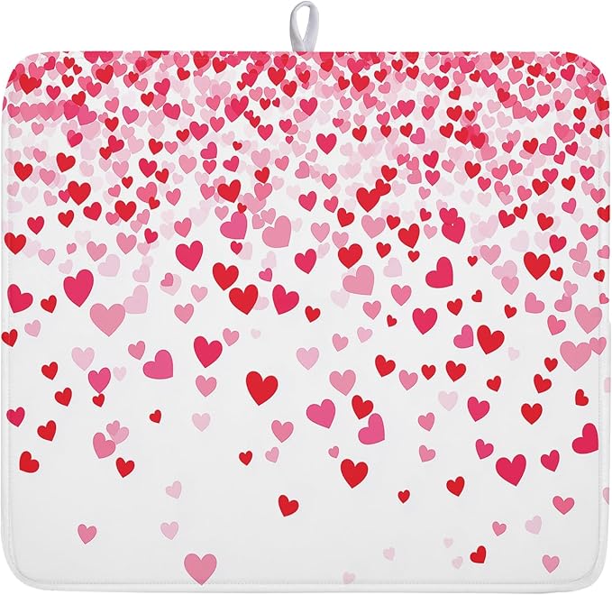 Valentine's Day Dish Drying Mat