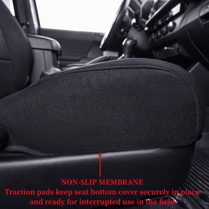 coverdream Custom Fit Seat Covers for 2016-2023 Toyota Tacoma Double Cab/Crew Cab SR,SR5,TRD Off Road,TRD Pro,TRD Sport,Limited,Fully Covered,UV Resistant Polyester Seat Protector (Full Set,Black)