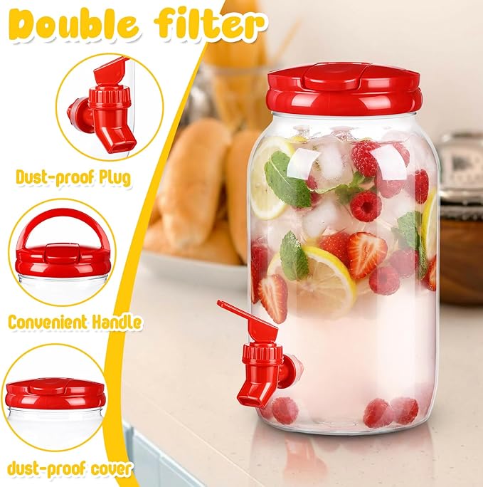 Havawish 2 Pcs 1 Gallon Plastic Beverage Dispenser