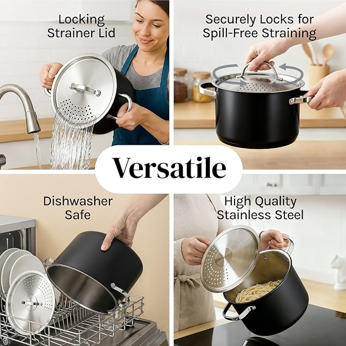 Cooler Concepts Pasta Pot with Strainer Lid