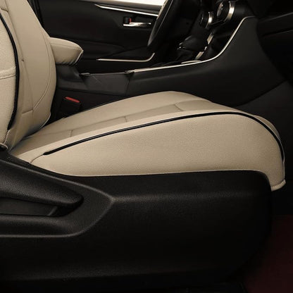 EKR Rav4 Seat Covers Custom Fit for Toyota RAV4 Adventure,TRD-Off Road 2019 2020 2021 2022 2023 2024, Leather Car Seat Cover Full Set for SUV,Faux Leather(Beige)