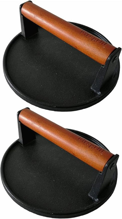 Firsgrill 2-Pack Burger Press 7.08" Round, Heavy-Duty Cast Iron Smash Burger