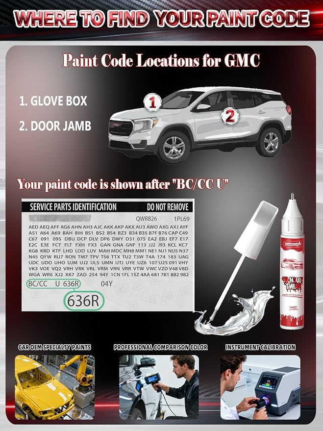Thunderstorm Gray(GNO/WA633D) Car Touch Up Paint for GMC, Color Accurate Two-In-One Car Paint Scratch Repair Pen, Professional Scratch Remover for Vehicles Chips and Nicks Scuff