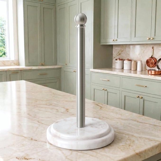 KES Anti-Slip Marble Paper Towel Holder Countertop
