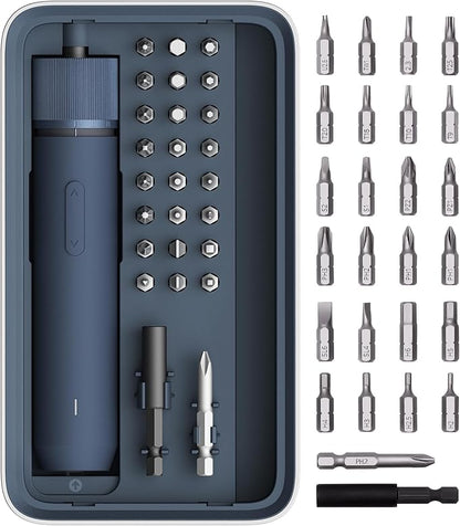 HOTO Electric Screwdriver Kit, Upgraded 1/4'' Hex 25 Bits, Magnetic Lid