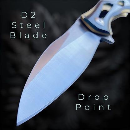 TACTICAL GEARZ Premium Stainless Steel Folding Knife, Stainless Steel Handle, D2 Steel Blade (Ronus GB)