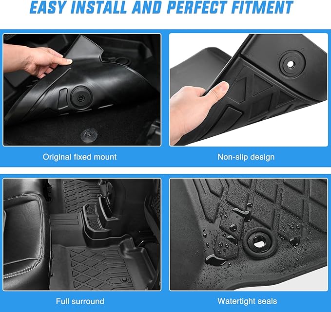 Nilight TPE Floor Mats for Honda Odyssey 2018 2019 2020 2021 2022 2023 2024 2025 2026 All Weather Custom Fit Heavy Duty Floor Liners