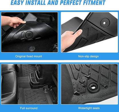 Nilight TPE Floor Mats for Ford Maverick Hybrid 2022 2023 2024 2025 2026, All Weather Custom Fit Heavy Duty Floor Liners