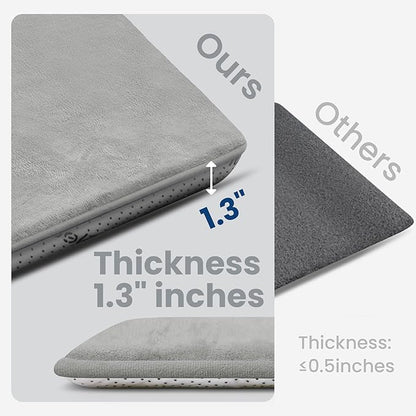 Baby Play Mat for Floor,Extra Large 79"×118" Playroom Mat,Thicker Memory Foam Classroom Mats for Toddler,Infant,Kids,Water Repellent Ultra Soft Coral Velvet,Non-Slip Backing Safe for Crawling(Light Grey)
