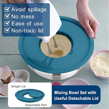 TeamFar Mixing Bowls with Lids,