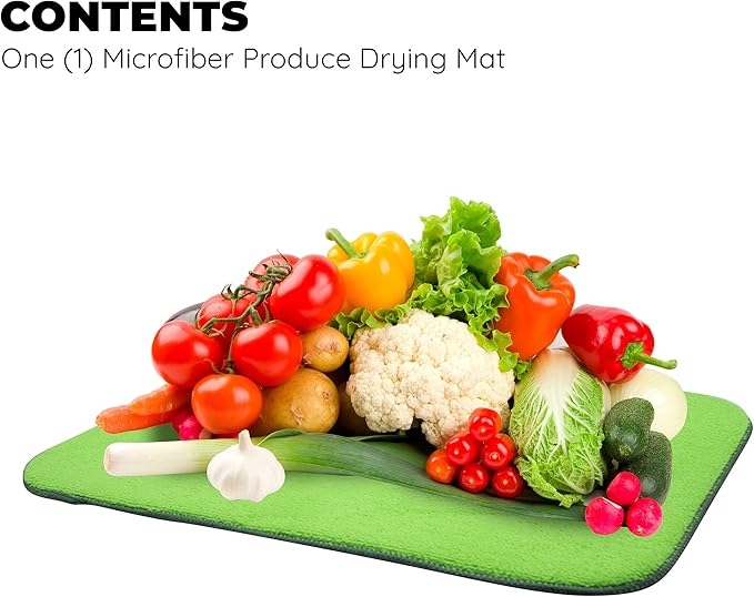 Jacent Microfiber Produce Drying Mat, 12 x 18 inch