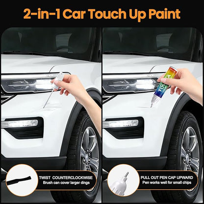 (25D)Snowflake White Pearl Mica Touch Up Paint Compatible with MAZDA,2-In-1 Car Scratch Remover Pen,Car Paint Scratch Repair Kit for Scratches,Chips & Nicks,3-PCS SET,Innovation Upgrade Version