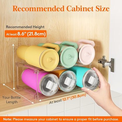 Lifewit Stackable Bottle Storage Organizer, Large Slot Water Bottle Tumbler Cup
