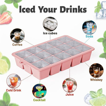 Silicone Ice Cube Tray 3 Pack