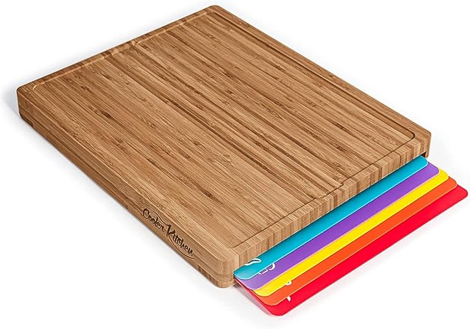Cooler Kitchen Bamboo Wood Cutting Board Set