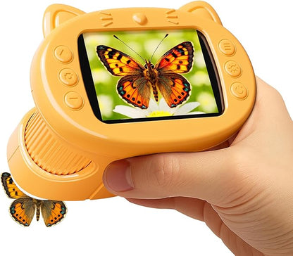Handheld Digital Mini Microscope for Kids: 1000X 4K Pocket Portable 2.4" Screen Microscopes Toys STEM Electronic Learning Educational Science Kit Toddler 8-12 Birthday Gift 3 4 5 6 7 Year Old Boy Girl