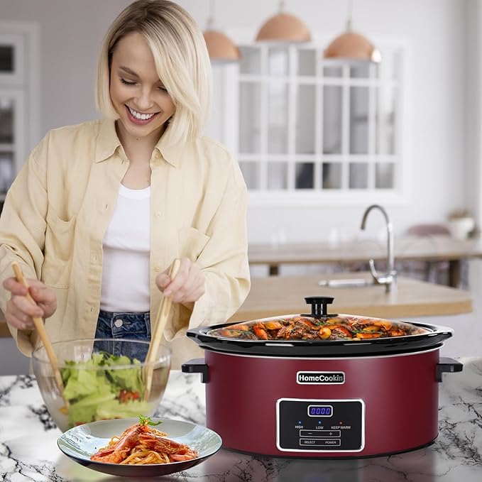 HOMECOOKIN 7 Quart Programmable Slow Cooker, Kitchen Appliances, Perfect