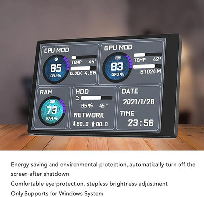 3.5in Computer Temp Monitor, PC Sensor Panel Display, PC CPU HDD Data Monitor