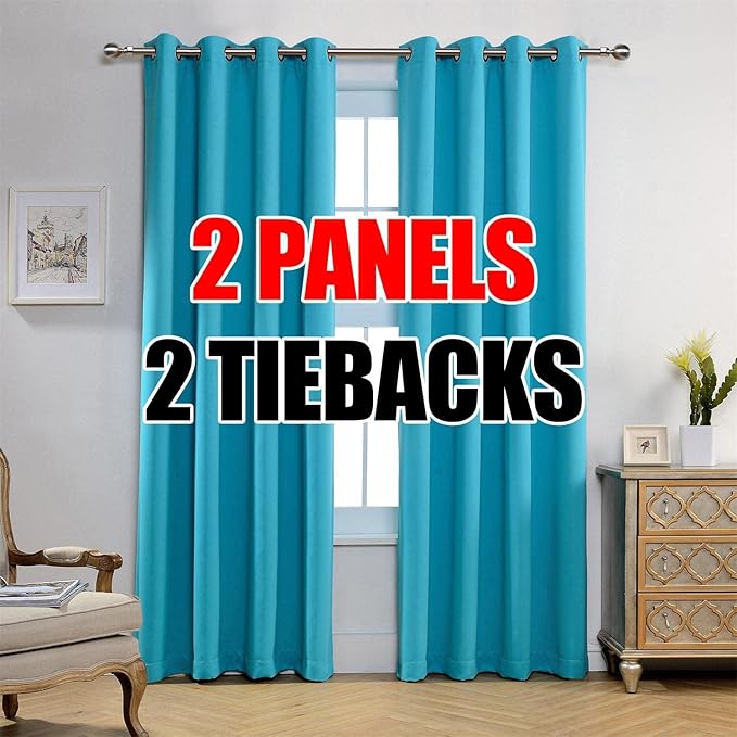MIUCO Room Darkening Soild Grommet Window Blackout Curtains Panels