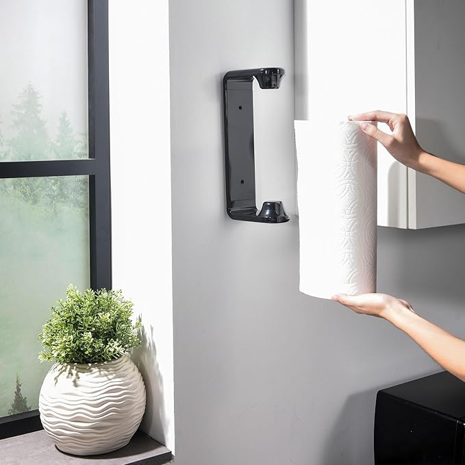 simpletome Paper Towel Holder ONE Hand Tear Adaptive Tension Arm Adjustable