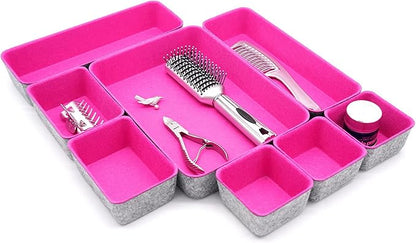 Welaxy Desk Drawer Organizer Tray Set, 8-Piece Office Drawer Organizers