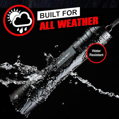 GearLight S2000 LED Flashlight High Lumens - Super Bright, Powerful, Mid-Size Tactical Flashlight for Outdoor Activity & Emergency Use - S2000-1 Pack, (Batteries Not Included)