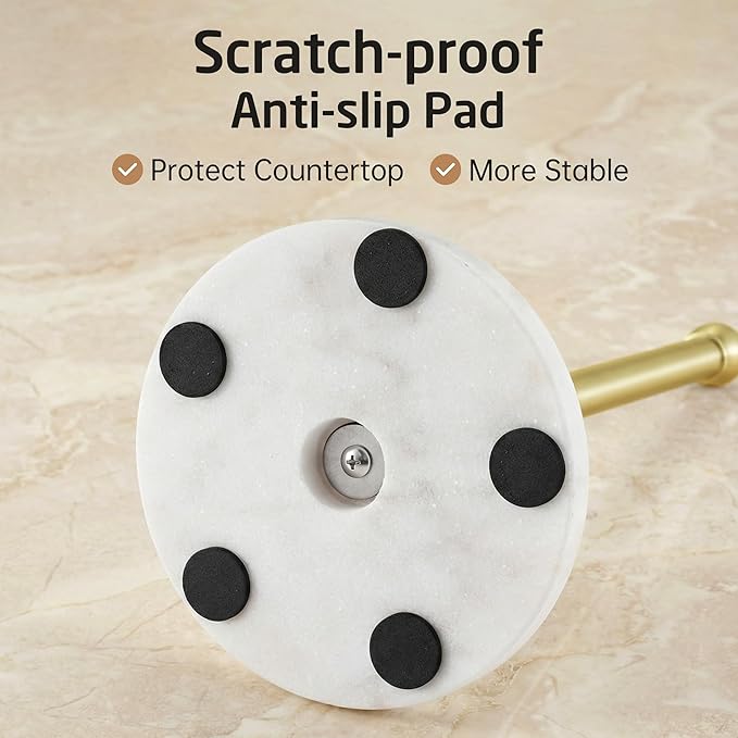 KES Brushed Gold Marble Paper Towel Holder Countertop