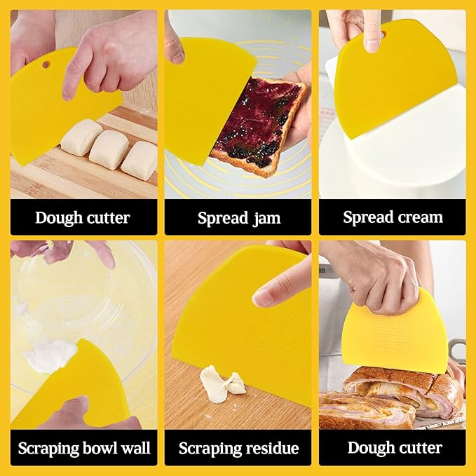 YGDZ Dough Scraper Chopper 2 Pcs, Stainless Steel Dough Cutter