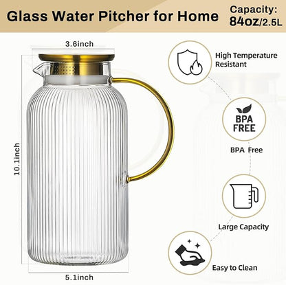 Buaic 2 PACK Glass Pitcher