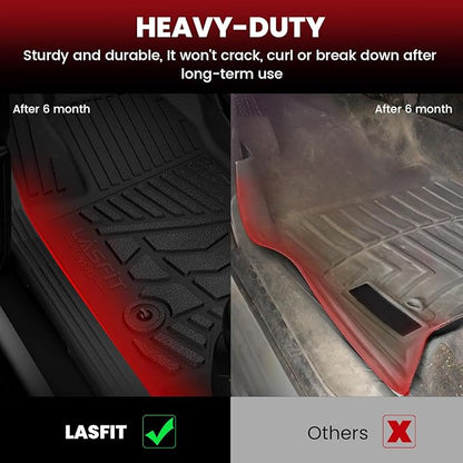 LASFIT Floor Mats for Hyundai Santa Cruz 2026 2025 2024 2023 2022, Custom Fit TPE All Weather Floor Liners 1st & 2nd Row Car Mats Accessories for Hyundai Santa Cruz 2022-2026, Black