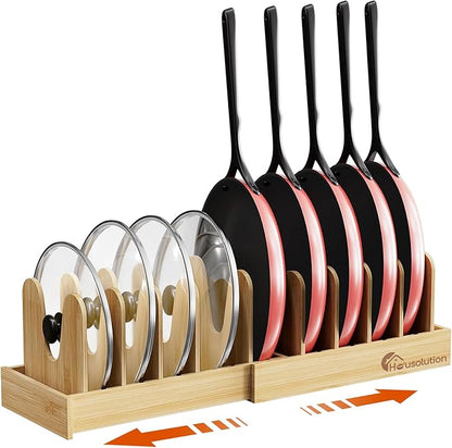 Housolution Bamboo Pot and Pan Organizer