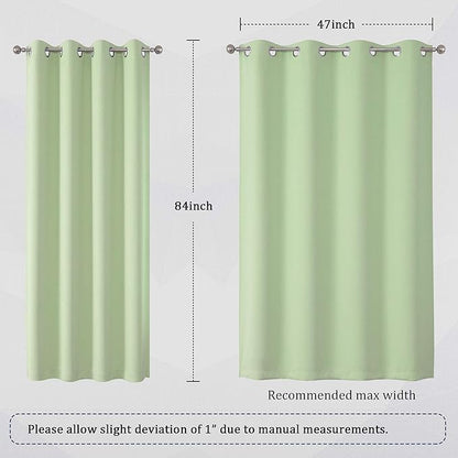 DUALIFE Light Green Blackout Curtain Panels/Drapes