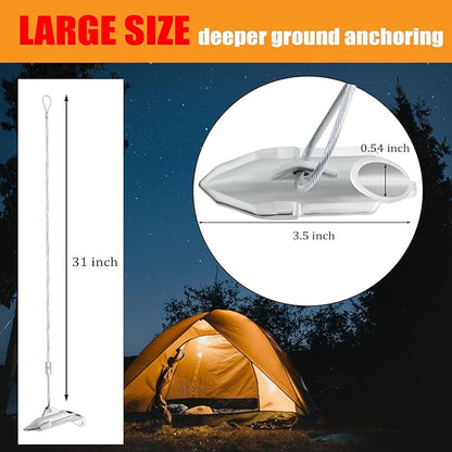 30 inch Ground Earth Anchors with Rod, Arrow Shed Anchor Kit for Securing Camping Tents, Sheds, Swing Sets, Greenhouses ??Easy to Use, 6-Pack Heavy Duty Tree Stakes Retaining Wall Anchors