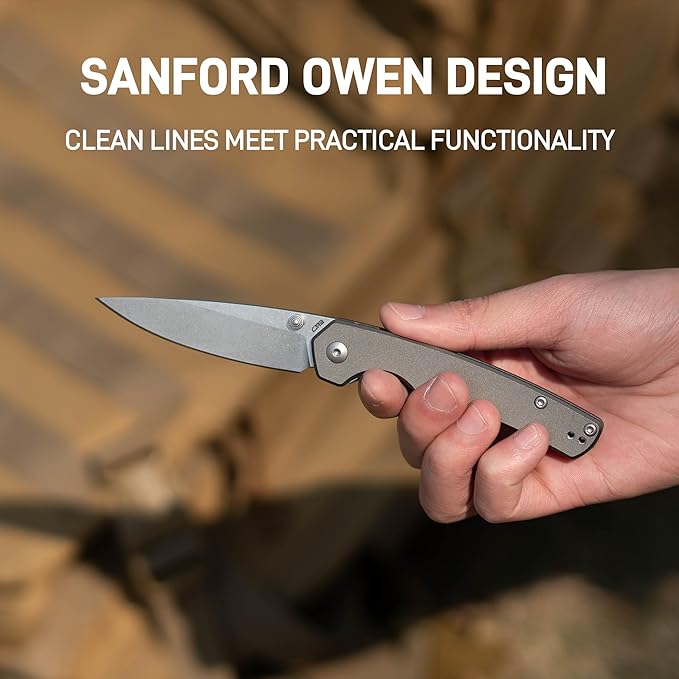 CJRB Kain Pocket Knife, 2.95'' AR-RPM9 Steel Blade Aluminum Handle Small EDC Knife with Pocket Clip for Camping Hiking Survival, Designed by Sanford Owen(J1956)