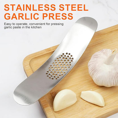 Stainless Steel Garlic Press, 304 Food Grade Direct-Press Tool, Fast Mincing, Easy to Use & Clean for Kitchen