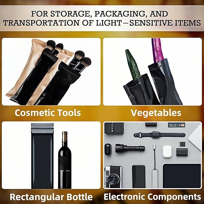 PABCK 100 Pieces Black Reclosable Zip Bags 5.1mil Thickness Poly Plastic Packaging Resealable Zipper Lock Closure Bag for Storage (5.9x13.8 inch)