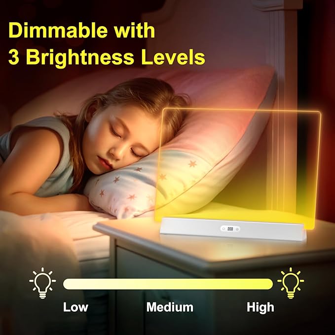 LED Note Board with Colors, Rechargeable 17-Inch Doodle Glow 9-Mode Light Up