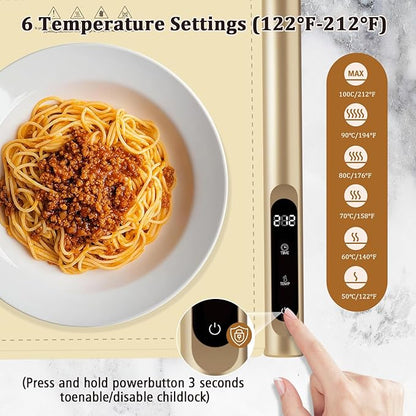 Upgrade Graphene Warming Mat for Food, Electric Warming Tray Rapid Heating