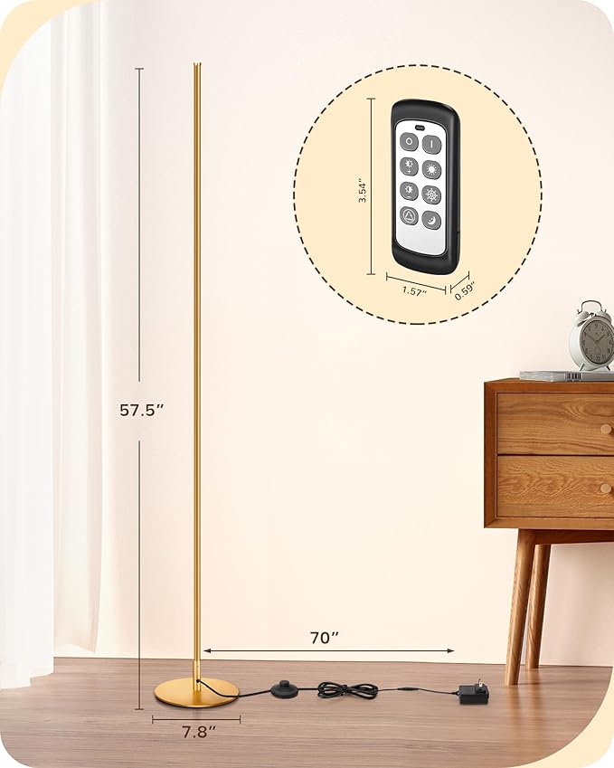 EDISHINE LED Corner Floor Lamp, 57.5" Tall Standing Lamp