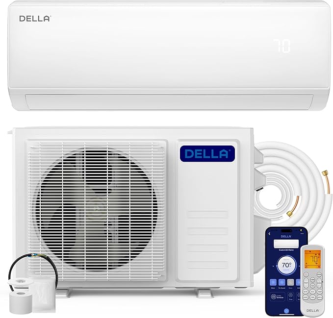 DELLA Econo Series 23000 BTU Mini Split Air Conditioner 17 SEER2, 230V Cools up