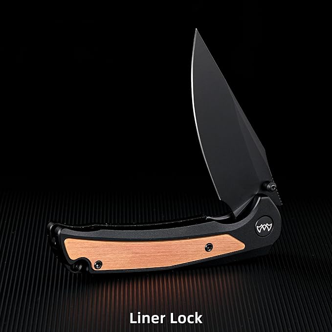 EDC Pocket Knife, 3.6" 14C28N Aluminium With Steel Inlay Handle, Folding Knife for Camping Hiking Hunting Outdoor