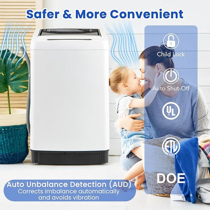 COSTWAY Portable Washing Machine, 11 LBS Full Automatic Portable Washer