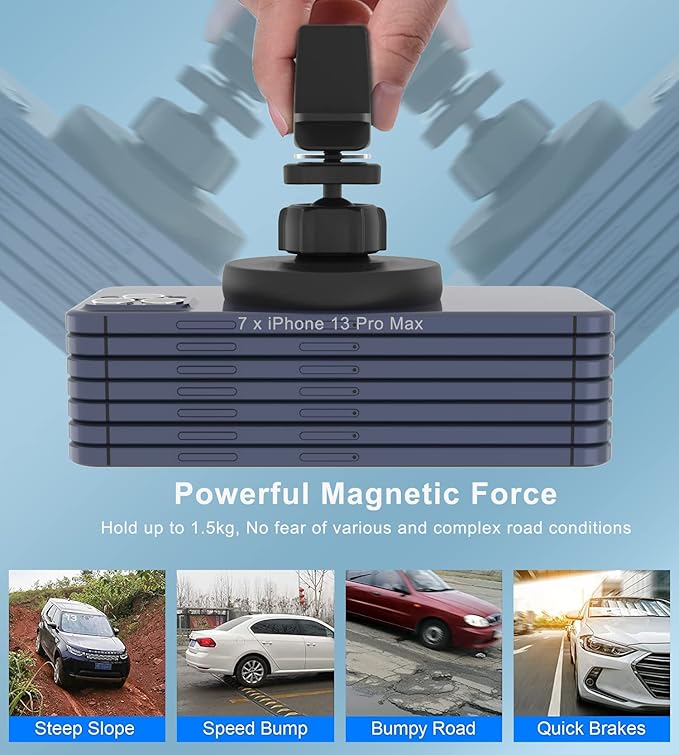 Magnetic Wireless Car Charger Mount Compatible with Magsafe iPhone 15/ iPhone 14/iPhone 13, Fast Charging Air Vent Magnet Accessories Car Phone Holder