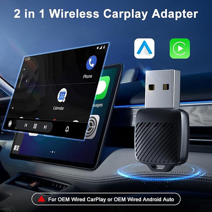 Pomya Wireless Adapter Convert Wired to Wireless for, Car Interconnect Converter Support for Android Auto, Plug and Play