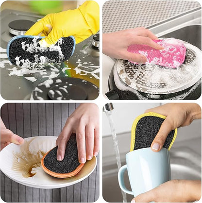 GLIMGLINT 12Pack Dish Sponges Kitchen, Non-Scratch Microfiber Sponges