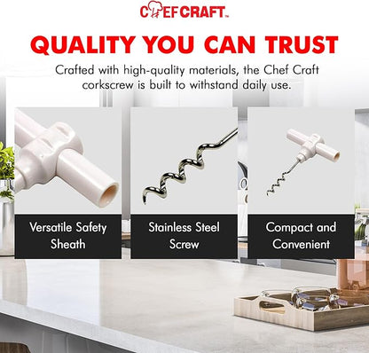 Chef Craft Select Travel Corkscrew, 4 inches in length