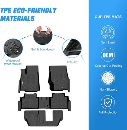 Nilight TPE Floor Mats for Jeep Grand Cherokee L 7-Passenger 2021 2022 2023 2024 2025 2026,All Weather Custom Fit Heavy Duty Floor Liners